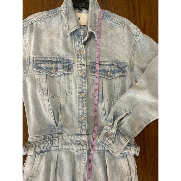 7 FOR ALL MANKIND DENIM LUSTRE BALLOON SLEEVE JUMPSUIT.  Size Small. NWOT - Picture 10 of 11